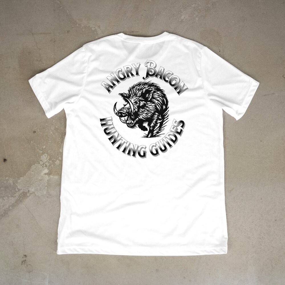 Angry Bacon Hunting Guides White T-Shirt